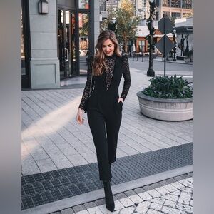 Express Pieced Lace Jumpsuit